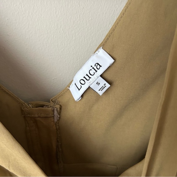 Loucia Tan Bustier Corset Deep V-Neck Tan Crop Sleeveless Top Size Small - Picture 4 of 8